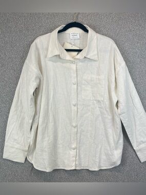 SABO Australian Mili Button Up Shirt Women’s Oversized S Cream FLAW